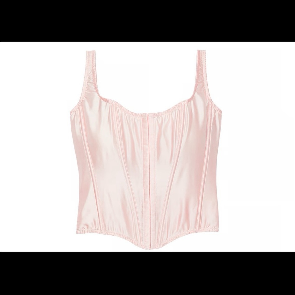 Elegant Pink Satin Corset Top